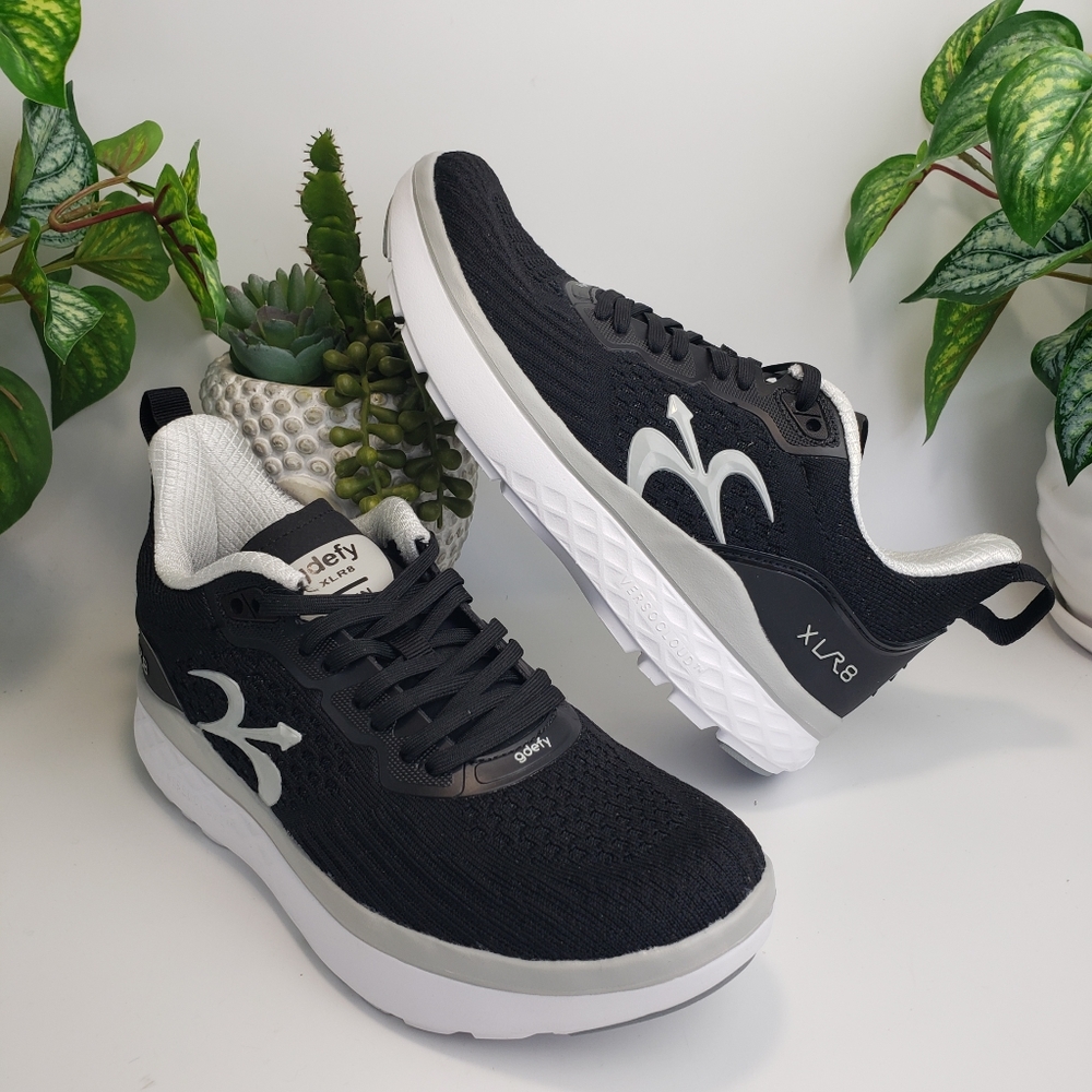 Gdefy Black & White Gravity Defyer - Comfort Fit Unisex Sneaker Run Athletic 8